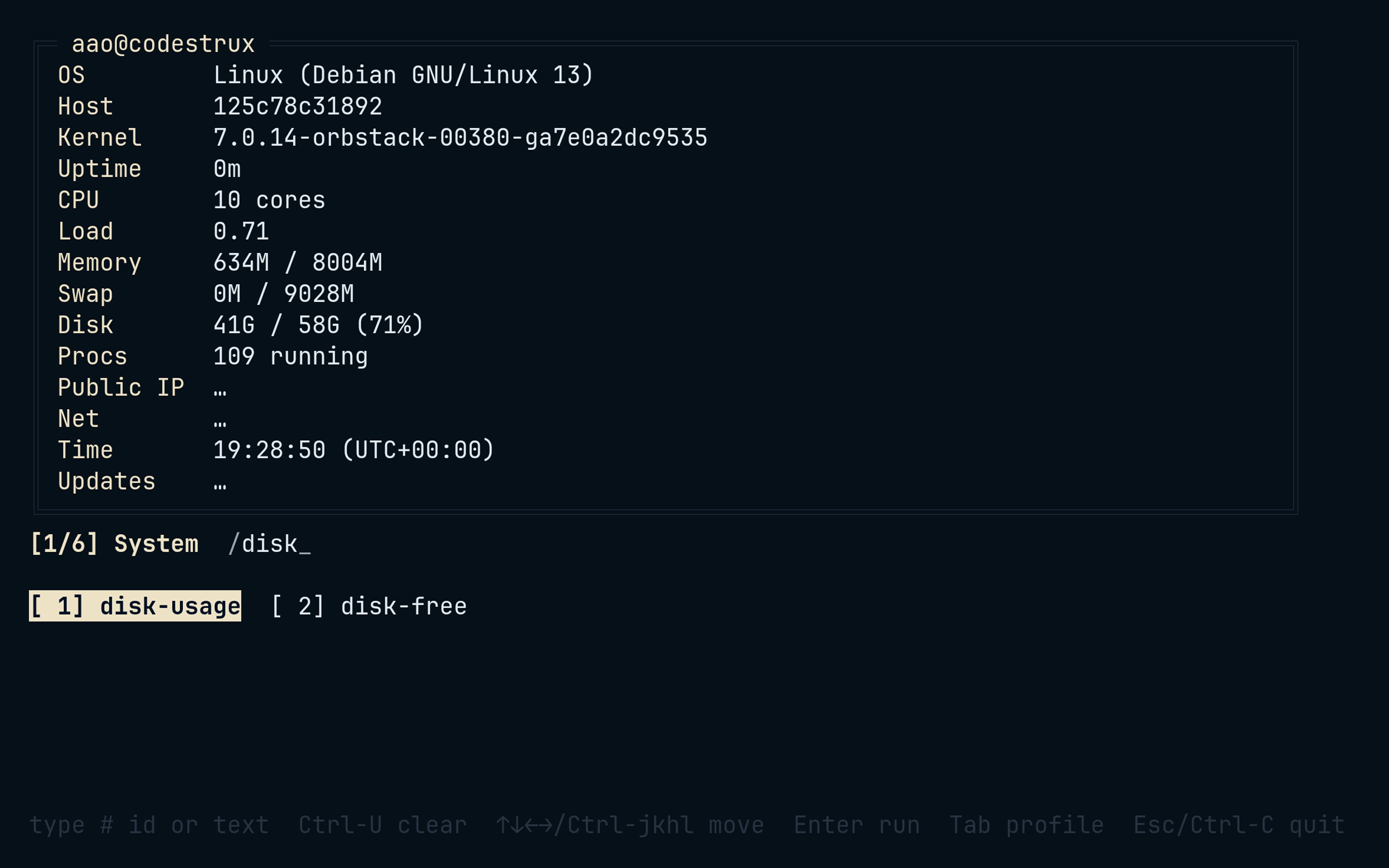 The picker narrowing the grid with a live regex filter